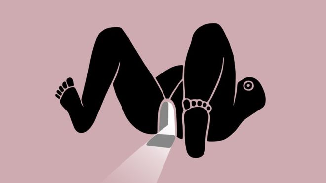 image of a door between two legs
