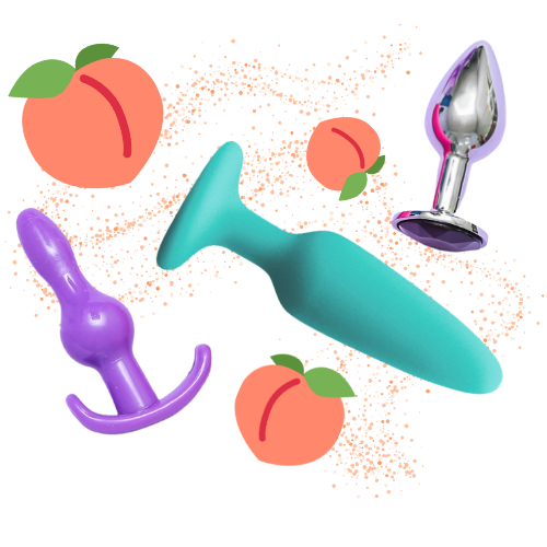 a bunch of plugs and peach emojis and glitter