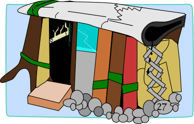 A shack made of debris