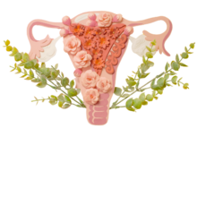 a uterus made out of paper and plants that looks like its going to be okay