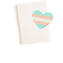 photo of a spiral notebook with a chalk-drawn heart in the trans pride colors