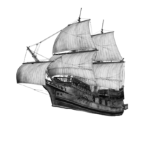 Detailed illustration of a sailing ship
